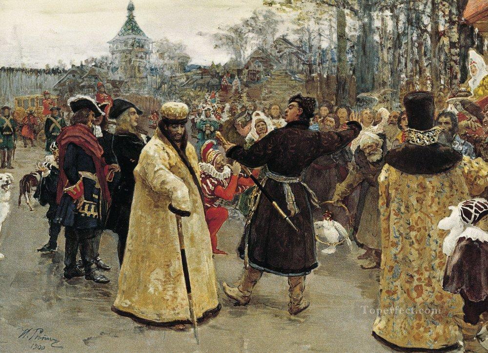 皇帝ピョートルとイオアンの到着 1900年 イリヤ・レーピン油絵